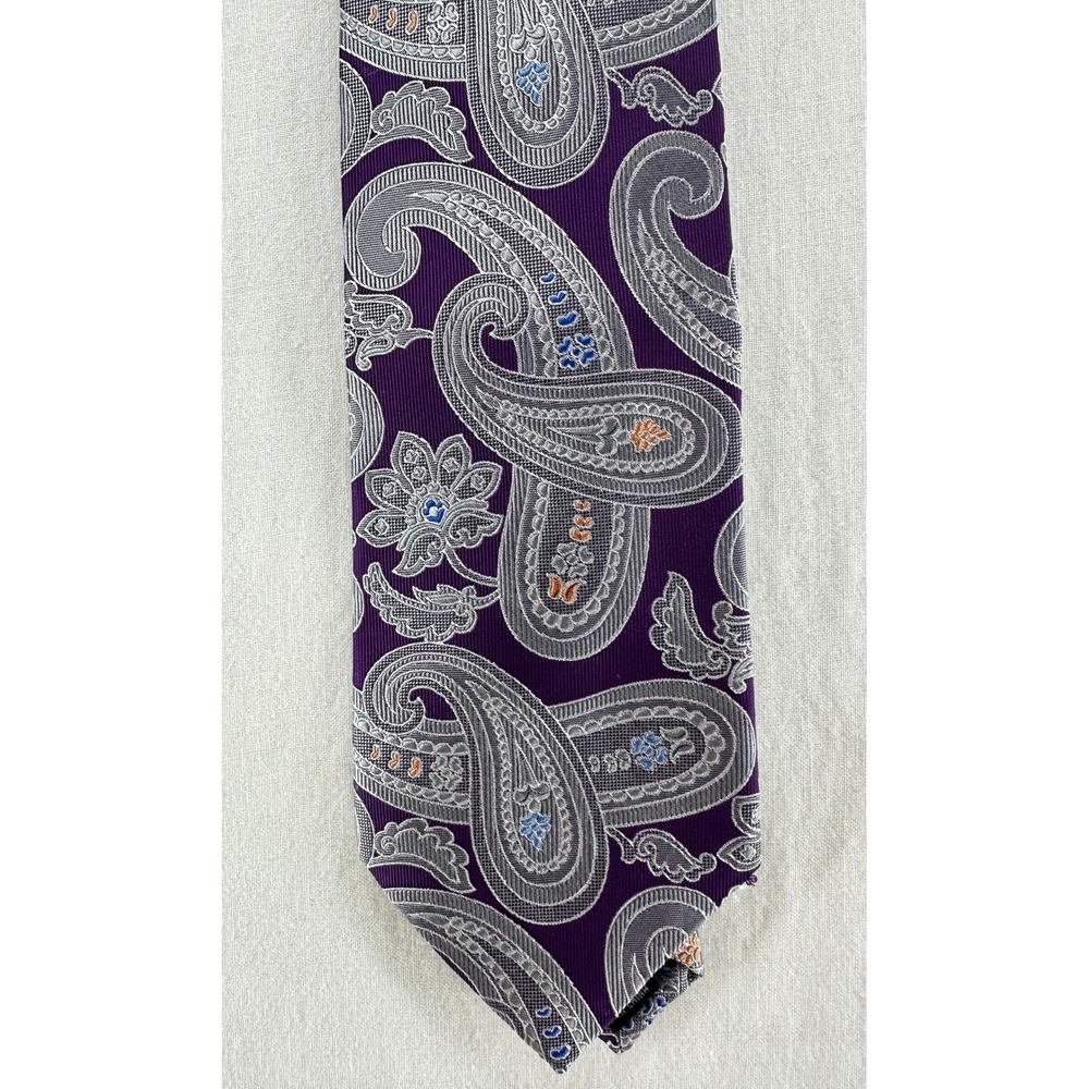 Jos. A. Bank Executive Collection Mens Purple Paisley Necktie Classic Tie
